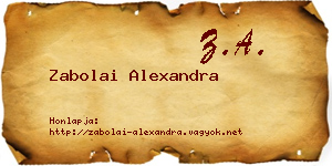 Zabolai Alexandra névjegykártya
